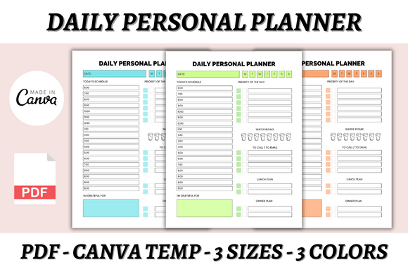 Download Daily Personal Planner Canva Template - Daily personal planner canva template Collection