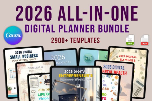 Download 2026 All-in-One Digital Planner Bundle - Digital planner Collection
