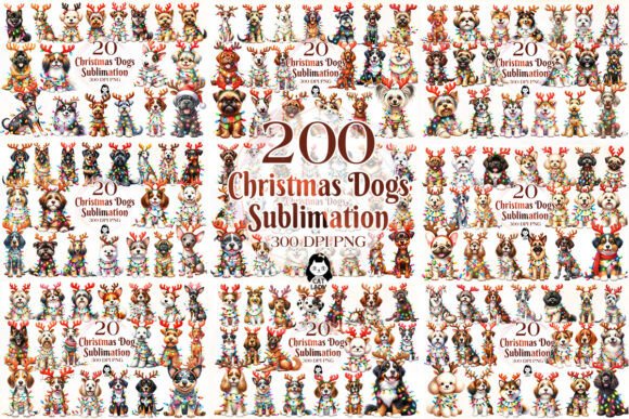 Download 200 Breeds of Christmas Dogs Bundle - 200 Collection