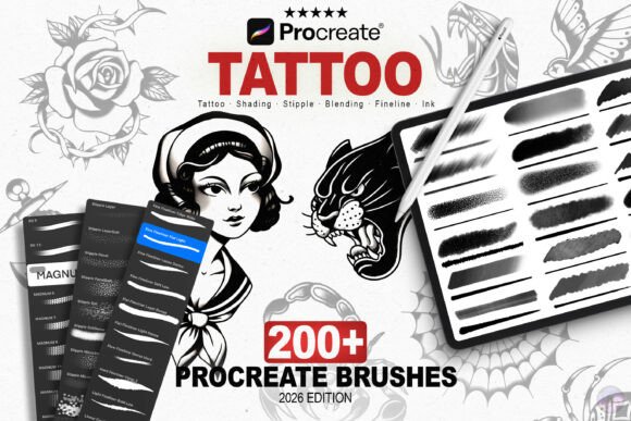 Download 200+ Procreate Tattoo Brushes - 200 Collection