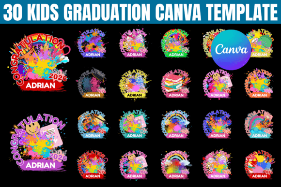 Download 30 Kids Graduation Canva Templates - Kids graduation Collection