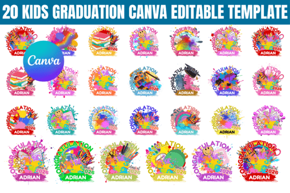 Download 20 Kids Graduation Canva Template - Kids graduation Collection